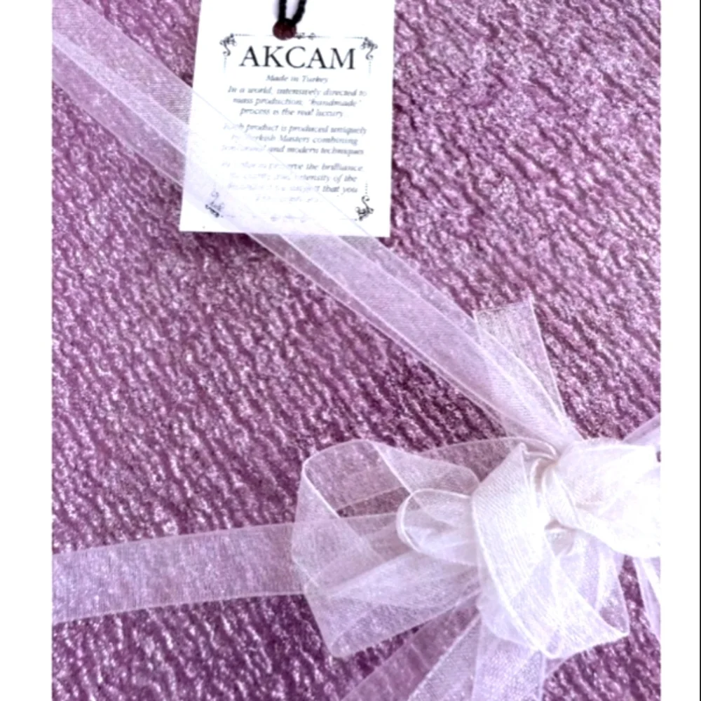 Akcam Turkish Glass Pink Shimmer Dinner Plates Set Of 2 - NWOT